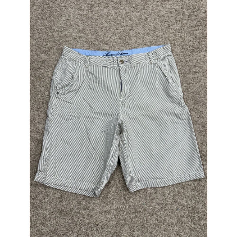 American Classics Russell Simmons Shorts‎ Mens 36 White Striped